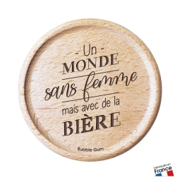Dessous De Verre Bois Un Monde Sans Femme Mais Avec De La Biere Pack De 4