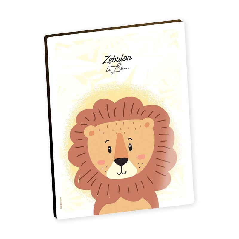 Cadre bois 20x30 - Zébulon le lion